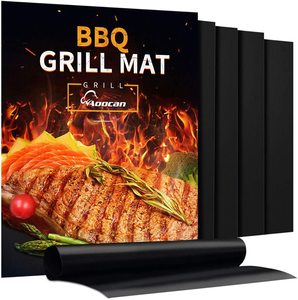 Free Samples Reusable Heavy Duty PTFE+fiberglass BBQ <b>Grill</b> Mat 40x33cm Waterproof Oven Charcoal <b>Grill</b> Non-Stick Heat Resistant - Product Image 1