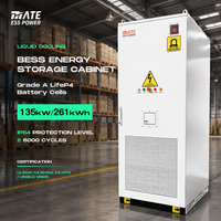Système d'armoires de batteries LifePO4 135 kW 261 kWh certifié pour les projets de stockage de batteries solaires dans les entrepôts logistiques