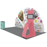 Équipement personnalisable pour salons professionnels, installation rapide, stand portable, logo imprimé accrocheur, promotion en forme d'éventail, tension en aluminium