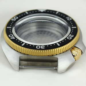 Boîtier de montre de plongée de haute qualité 44 mm en acier inoxydable or-argent, verre saphir 20 ATM, compatible avec les mouvements <span class=keywords><strong>Seiko</strong></span> NH34/35/36/38, pièces de modification - Product Image 2