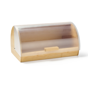 BSCI Factory Eco-friendly Bamboo Kitchen Food <b>Bin</b> Classic Design Bread Storage Box with PS Cover - Product Image 1