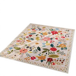 Alfombra Moderna Floral de Lana/Seda Reversible Antideslizante Hecha a Máquina, Gruesa, Apta para Mascotas, Grande, para Sala de Estar, Precio de Fábrica al Por Mayor - Product Image 3