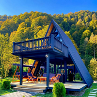 Villa mobile écologique en bois triangulaire, maison préfabriquée modulaire, design traditionnel, pour séjour en parc ou jardin, avec salle de bain et entrée