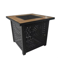 Table d'extérieur avec réservoir de stockage en acier Fire Pit Table à plat