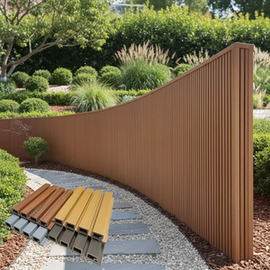 Panel de Revestimiento Exterior Moderno, Impermeable, Ecológico, de Madera y Plástico Compuesto (WPC), Acanalado / Rejilla / Panel Tipo Gran Muralla - Product Image 1
