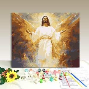 40*50cm Modern DIY Oil Painting Jesus 3 Brushes and Pigment DIY Paint by Numbers for Adults <b>Frameless</b> - Product Image 1