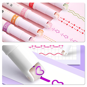 Văn phòng phẩm Con lăn Bút Đánh Dấu khác nhau đường cong hình dạng vĩnh viễn nhanh chóng làm khô Dễ Thương Mô hình màu đường cong dòng pastel Highlighter - Product Image 3