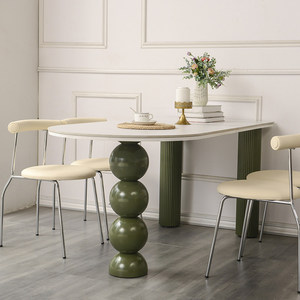 Mesa de Comedor de Cuarzo con Aspecto Cremoso, Estilo 2026, Diseño Alienígena, Mueble para el Hogar de Estilo Francés, Famoso en Internet - Product Image 2