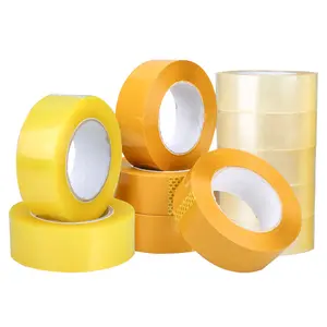 Limpar 100m Amarelo Acrílico Embalagem Fita Adesiva Bopp Single Sided Printing Packaging Tape