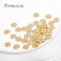 Séparateurs de perles rondes à friser en vague bricolage perles fabrication de bijoux 4/5/6MM 18K plaqué or vague perles entretoises plates