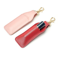 Porte-rouge à lèvres en cuir PU, nouveau, Portable, avec porte-clés personnalisé, petits sacs pour rouge à lèvres, housse