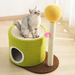 Árbol rascador para gatos Castle Sisal con poste rascador, cama <span class=keywords><strong>de</strong></span> forro polar, 2 niveles, compacto, que ahorra espacio, mueble <span class=keywords><strong>de</strong></span> cartón para gatos <span class=keywords><strong>de</strong></span> interior - Product Image 3