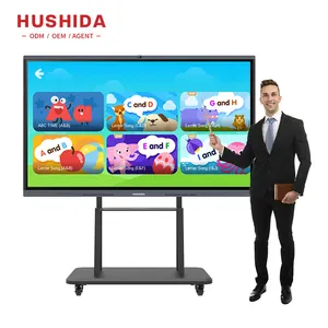 HUSHIDA 86 인치 인터랙티브 플랫 패널 75 인치 인터랙티브 보드 회의/교실용 가격