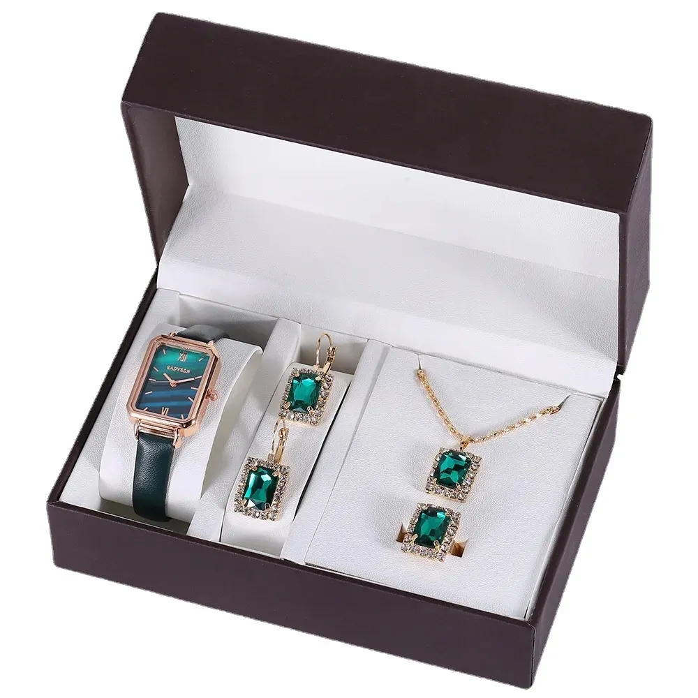 Mode Damen uhr Set für Frauen Geschenk Luxus Kristall Schmuck Armbanduhr Geschenke Werbe geschenk Set
