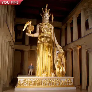 Ngoài trời lớn lớn bằng đồng vàng Athena điêu khắc tượng