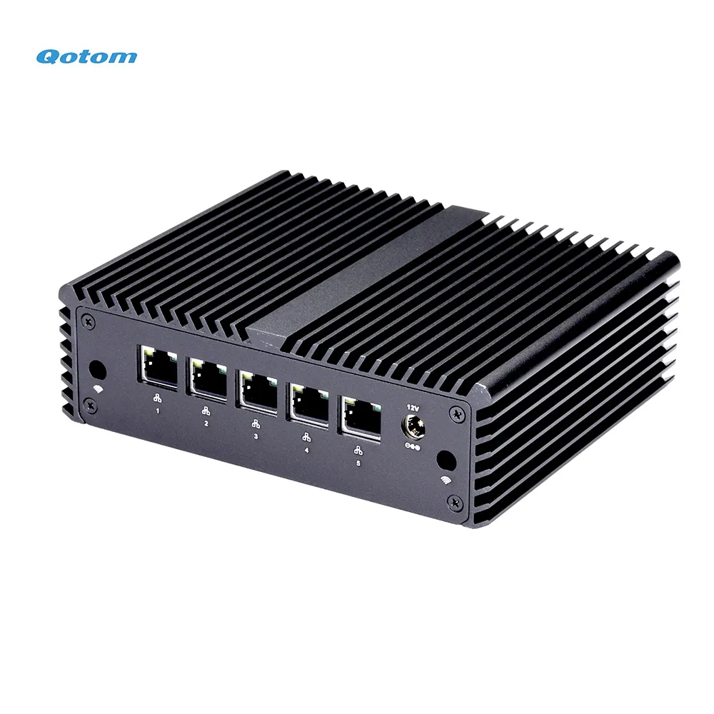 5 LAN Mini PC Q750G5 J4125 معالج رباعي النواة 2.0 GHz جهاز توجيه منزلي لين بدون مروحة جدار حماية