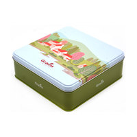 Boîte en étain métallique rectangulaire de couleur personnalisée de qualité alimentaire pour l'emballage de biscuits, sandwichs, pizzas et snacks