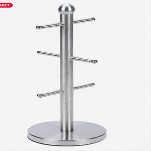 厨房咖啡杯架衣架杯架架树咖啡茶黑色金属杯收纳器 - Product Image 2
