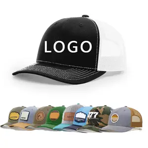 Gorras deportivas de malla con logo personalizado para hombre y mujer, sombrero de camionero con parche de cuero de ala semicurvada, de estilo, para hombres y mujeres, unisex, 112