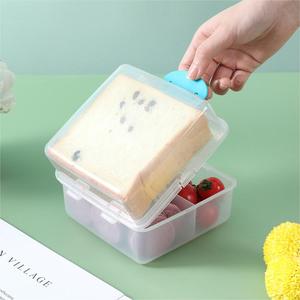 Boîtes à collation carrées pour l'extérieur Bento Transparent Tri des aliments Chauffables Double Lunch Snack Boxes pour étudiants Travailleurs Toast Pain Inclus - Product Image 4