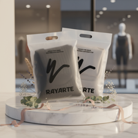 Sacs d'emballage pour vêtements avec logo personnalisé, sacs transparents à fermeture éclair, pochettes pour vêtements en plastique givré avec fermeture éclair coulissante et poignée