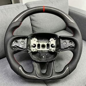 Volante de Coche, Volante Deportivo de Fibra de Carbono Negro de Alta Calidad, Apto para <span class=keywords><strong>Dodge</strong></span> Challenger SRT 2015 2016 2017 2018 2019 2020 - Product Image 6