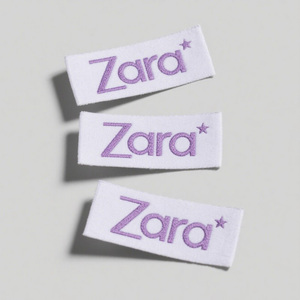 Étiquettes tissées en satin doux pour vêtements, logo personnalisé, coton, taffetas, damassé, étiquettes à coudre pour le col, étiquettes de vêtements de haute qualité - Product Image 3