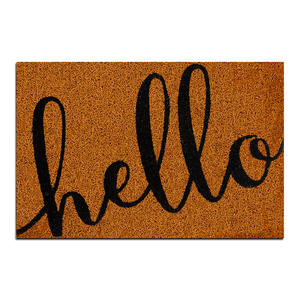 พรมเช็ดเท้ารูปสี่เหลี่ยมผืนผ้าลาย Hello Script กันลื่น ผลิตจาก PVC สำหรับทางเข้าบ้าน ใช้ในบ้าน ลวดลายแปลกใหม่ ทำความสะอาดง่าย - Product Image 3