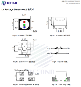 Refond Long Life 1921 Series Black RF-W1SA21IS-A49 LED SMD RVB Pleine Couleur 500 000 Heures de Durée de Vie Garantie 5 Ans pour - Product Image 3