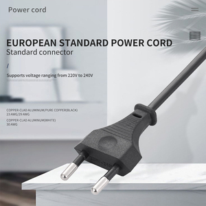 Câble d'alimentation Euro CEE 7/16 Figure 8 cordon d'alimentation prise mâle 2Pin vers IEC C7 femelle câble de petit appareil 18AWG 1M/1.5M câble d'alimentation - Product Image 2