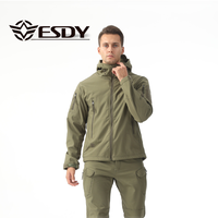 ESDY-Veste d'hiver coupe-vent en peau de requin, uniforme d'entraînement, camouflage forestier, veste de chasse tactique