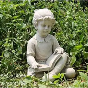 Resin Garden Statue Girl Reading A Book Garden Ornament