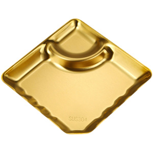 304 Stainless Steel Snack <b>Plate</b> With Sauce Compartment Durable Food Serving Tray For Restaurant KTV Party Use - Product Image 5