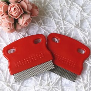 Sûr en acier inoxydable en plastique tique Nit poux poux peigne en vrac-emballé prix pas cher pour animaux <span class=keywords><strong>de</strong></span> compagnie chats Animal chiot cheveux nettoyage pour chien - Product Image 4