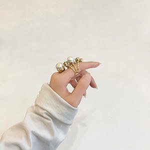 Übertreiben große Perle <span class=keywords><strong>Ring</strong></span> Temperament einzigartige Diamant offenen <span class=keywords><strong>Ring</strong></span> Persönlichkeit Atmosphäre einfache Dekoration - Product Image 3