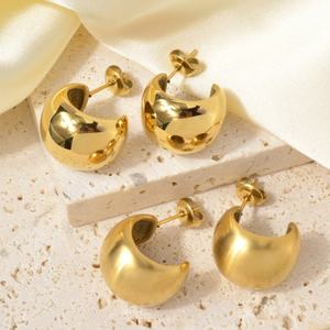 Nouvelles boucles d'oreilles pendantes tendance en acier inoxydable 304/316L, plaqué or 18K PVD, vente en gros d'usine, personnalisables, unisexe - Product Image 4