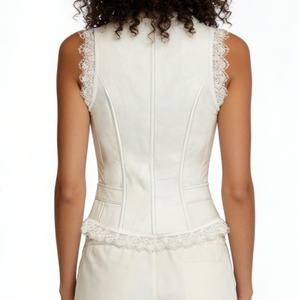 Débardeur en dentelle pour <span class=keywords><strong>femme</strong></span> - Gilet corset sans manches boutonné devant - Vêtements pour <span class=keywords><strong>femme</strong></span> Sehe Fashion - Product Image 3