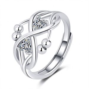 Anillo Antiestrés Giratorio con Cuentas Coloridas para Mujeres y Niñas, Joyería Antiestrés, Anillo Abierto con Piedra Zodiacal - Product Image 5