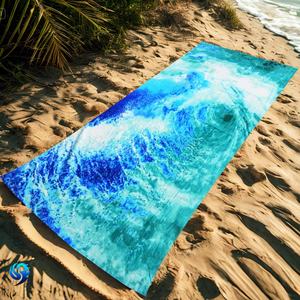 Fabricants de serviettes en gros personnalisé à la mode pas cher Tropical Ocean Island Map Pattern Digital Printing Serviette de plage - Product Image 5