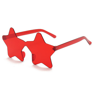 Individuelles Logo Luxuriöse Sternförmige Sonnenbrille Farbenfrohe Randlose Sonnenbrille Günstige Party-Werbe-Sonnenbrille - Product Image 3