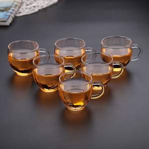 Tazzine <span class=keywords><strong>da</strong></span> Tè in Vetro Borosilicato Trasparente Personalizzabili, Resistenti al Calore, con Set di Piattini Abbinati. - Product Image 5