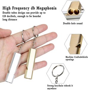 Sifflet d'urgence en alliage métallique électroplaqué <span class=keywords><strong>de</strong></span> haute qualité, 120 dB, double trou, son puissant - Product Image 2