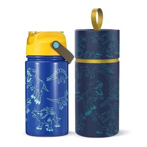Bouteille d'eau isotherme portable en acier inoxydable pour enfants, 350 ml/450 ml, avec couvercle à paille, personnalisable avec logo – Meilleures ventes - Product Image 4