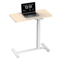 Nouvelle Arrivée Bureau Moderne Réglable en Hauteur, Pliable, Inclinable, pour Position Assise ou Debout, Table Mobile à Levage Électrique, Base en Acier Inoxydable, Plateau en Bois
