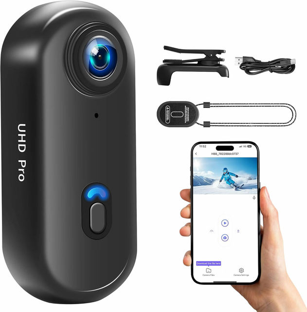 Magnetic 4K Mini Action Camera HD 1080P WiFi Wireless Body Mount POV Holder Bodycam Vlogging Motorcycle Helmet Sports Video Cam