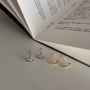 Shine Zircon Planet Boucles d'oreilles Femmes Français Rétro Personnalité Conception Simple Polyvalent Tempérament Boucles D'oreilles Bijoux - Product Image 4