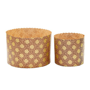 Moldes de Papel para <span class=keywords><strong>Panettone</strong></span> Profesionales, Estilo Italiano Vintage, Forros de Papel con Patrón Dorado, Resistentes a la Grasa, para el Mercado de EE. UU. y la UE - Product Image 4
