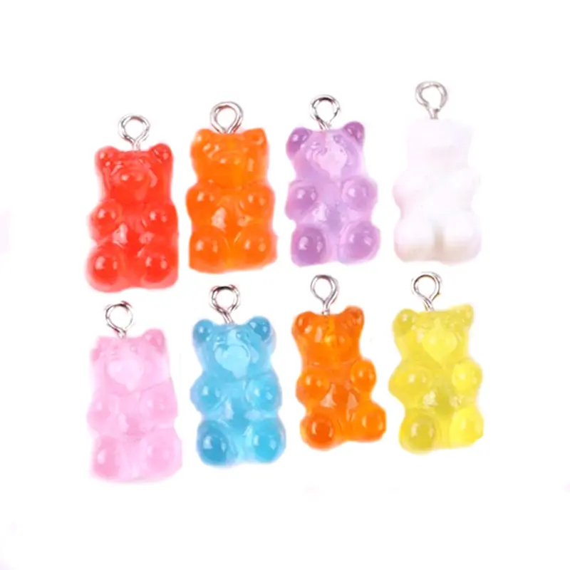 Bear for Slime Charm Jewelry Making Party Supplies Transparent Flat-back Resin Gummy Bear Cute Factory Price Wholesale Jelly Opp