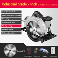 Scie circulaire électrique industrielle de 7 pouces haute puissance pour le bois, le métal et le PVC, outils de coupe 2800W pour le travail du bois
