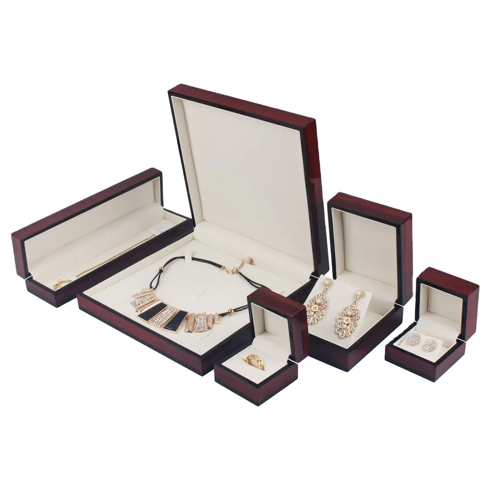 Wholesale High Quality Necklace Box Luxury Jewelry Box Girls Jewelry Set Box Wooden With Custom Logo